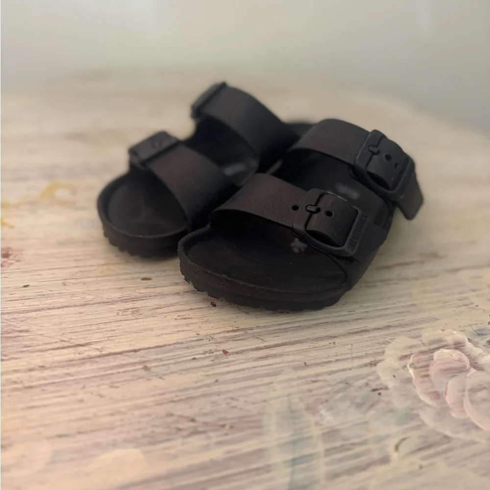 Birkenstock Kids Rubber Arizona Black Sandals Size Children’s Size 9 - Picture 3 of 6